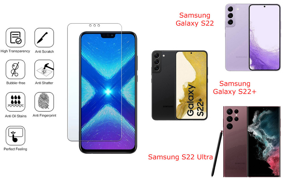 Защитное стекло NeoGlass для Samsung Galaxy S22, S22+, S22 Ultra – ультрапрозрачное и устойчивое Киев - изображение 4