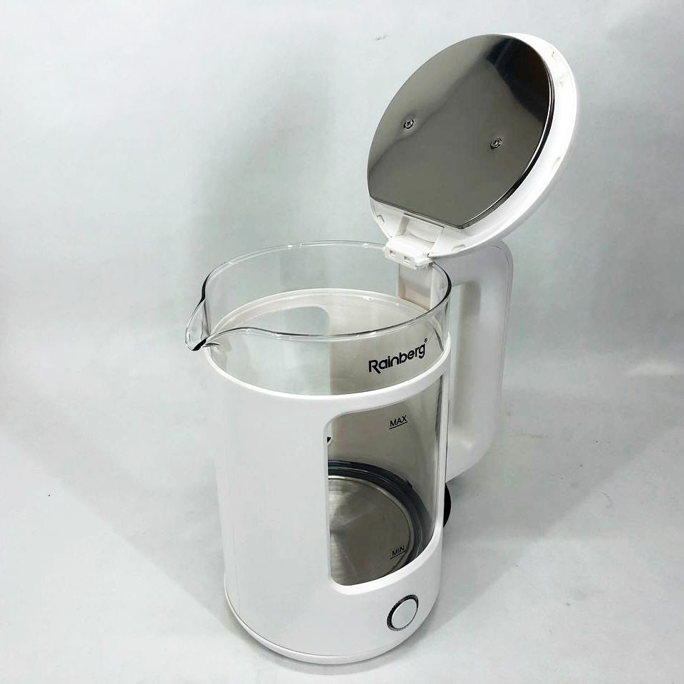 Чайник с визуальным индикатором работы Rainberg RB-2220 2200 Вт 2 л, Тихий бытовой чайник KG-99 Львов - изображение 12