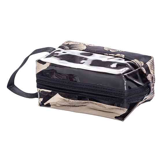 Набір прозорих жіночих косметичок для дому 2 (шт) дорожня косметичка в сумку для косметики, макіяжу, ліків, пензлів Чорний Київ