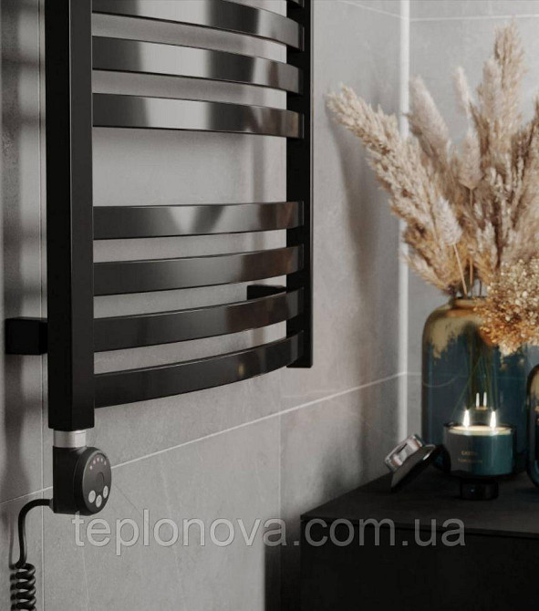 Электрический Полотенцесушитель Черный Плоский 1210х500 Terma Dorota Черновцы - изображение 5