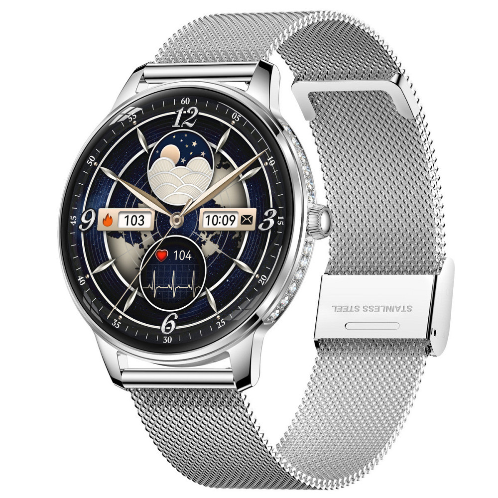 Розумний смарт-годинник Smart Brilliant Slim Silver Rubber (2 ремінці) Київ - фото 2