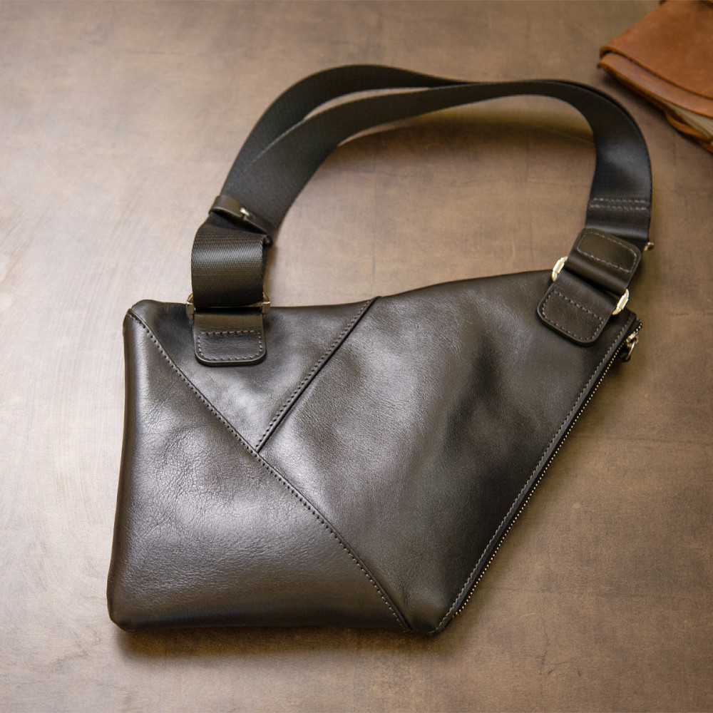 Шкіряна чоловіча сумка через плече GRANDE PELLE 11439 Чорний Київ - фото 1