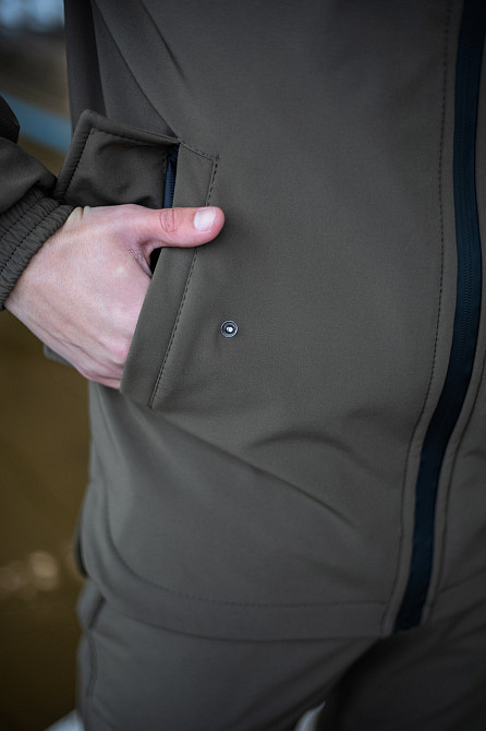 Чоловічий тактичний костюм Softshell Intruder хакі, куртка з капюшоном і штани з кишенями софтшел S Одеса - фото 10