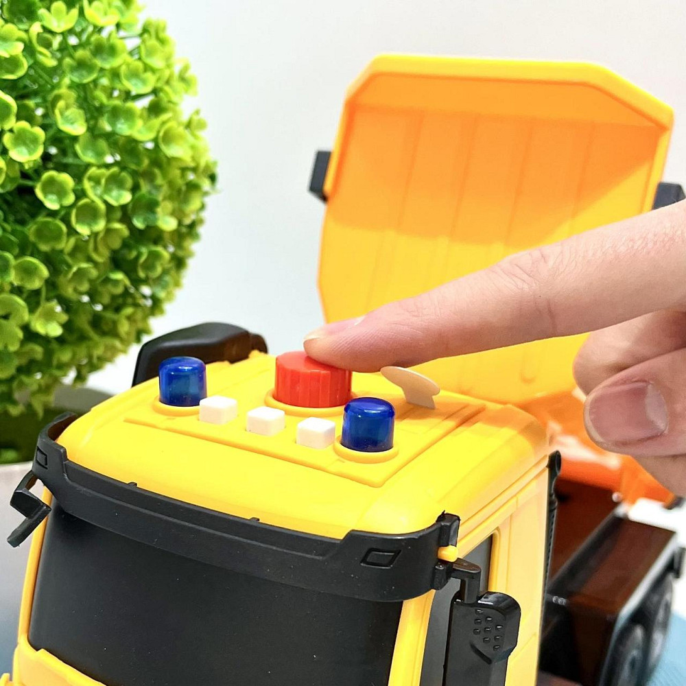 Спецтехніка машинка Самоскид світло звук інерційний механізм рухомий кузов Жовтий (687-54C) Чернігів - фото 6