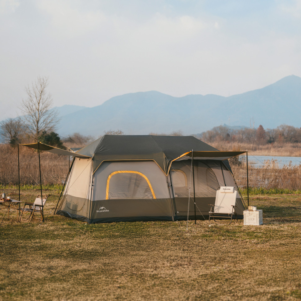 Намет шестимісний Naturehike Cape 8.4 CNK2450WS050 з швидким розкриттям, сіро-коричневий Київ - фото 4