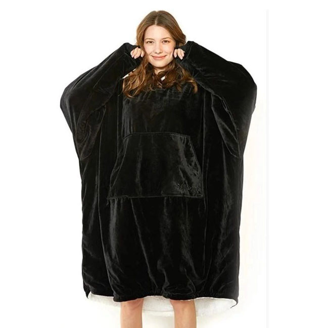 Толстовка плед для взрослых и детей, Двухсторонняя толстовка плед халат Новогодний с рукавами KO-19 Львов - изображение 4