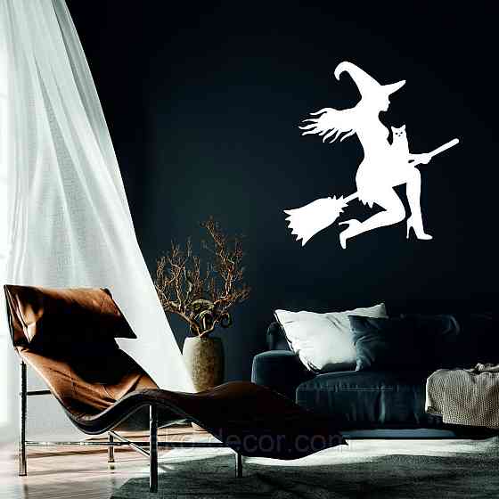 Декоративне настінне Панно «Ведьма», Декор на стіну 70*65 см, Білий Київ