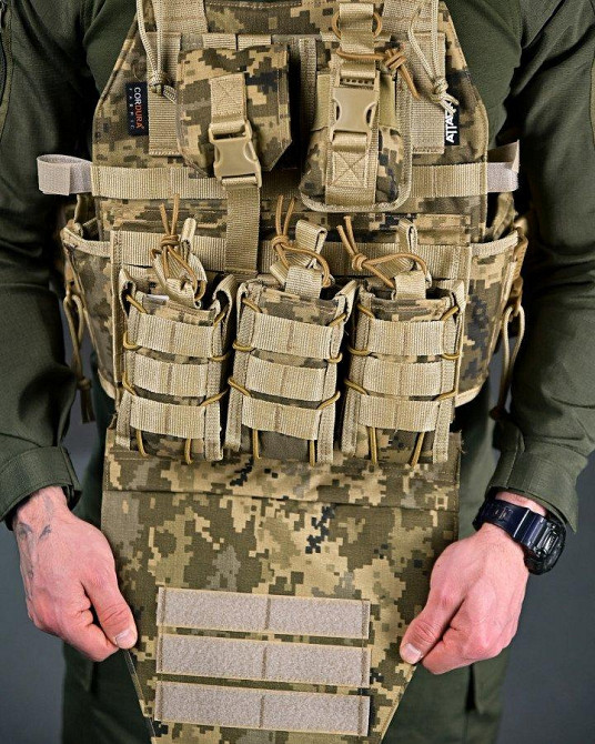 Якісна плитоноска 4 скидання з напашником Attack піксель ПП7564 Одеса - фото 4