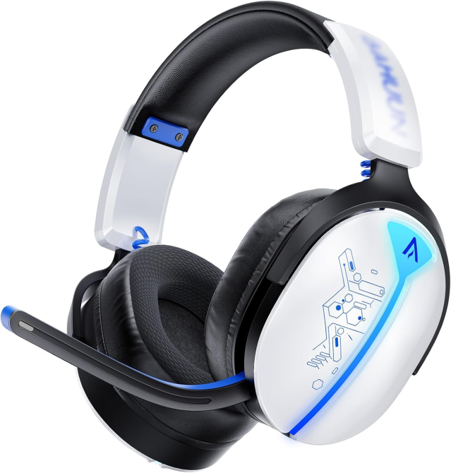 Бездротова ігрова гарнітура PS5 для ПК PS5 PS4 Switch 2,4 ГГц Bluetooth 5.3 акумулятором 40 годин, RGB-підсвічування Київ - фото 2