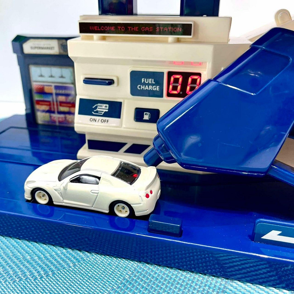 Набір Автозаправка для дітей зі звуком машинка в комплекті Біло-синій (CM559-22M) Чернігів - фото 4