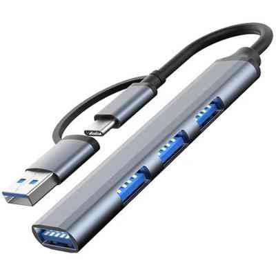 Концентратор Dynamode USB Type-C/Type-A to 1хUSB3.0, 3xUSB 2.0 metal (DM-UH-312AC) Вінниця