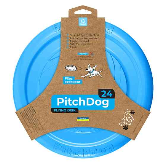 Игровая тарелка для апортировки PitchDog, диаметр 24 см голубой Киев