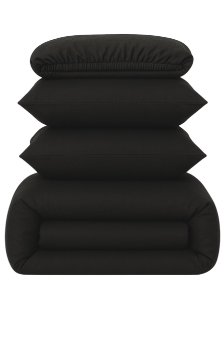 Ecotton Підковдра на блискавці Ecotton полуторний 150х215 см фланель із бавовни Black чорний Коломыя - изображение 2