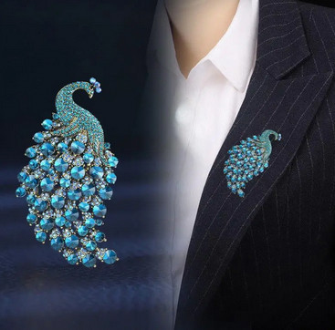 Брошь на пиджак большая Павлин Киев - изображение 2