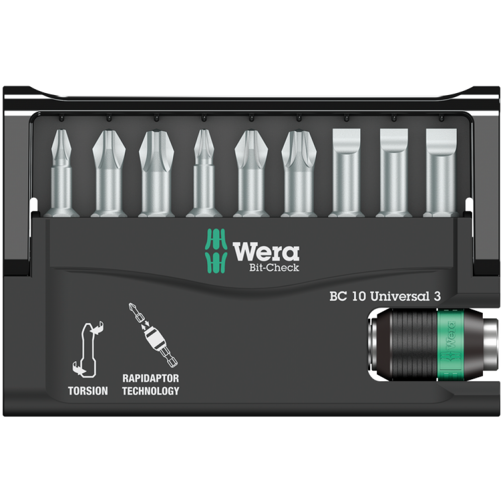 Набор бит РН,PZ,SL 10ед. Wera Bit-Check 10 Universal 05056375001 Одесса - изображение 2