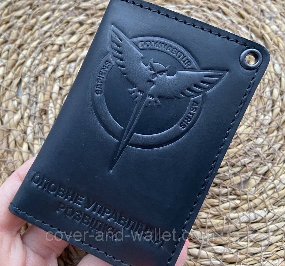 Обложка ГУР (Главное управление разведки) с пластиковым шевроном Puos Киев - изображение 2