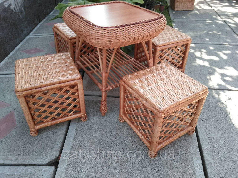 Плетеная мебель с  табуретками Киев - изображение 2