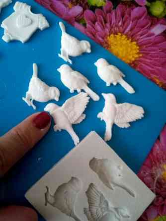 Силиконовый молд птицы 6 на 6 см серый Киев