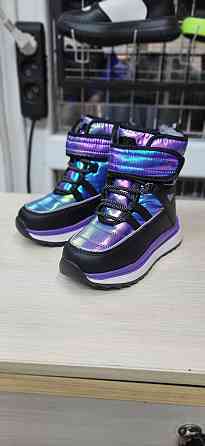 Детские зимние дутики термо сиреневые для девочек 27,28,29 Николаев