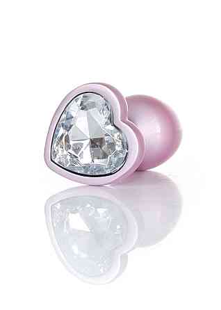 Анальная металлическая пробка Plug-Jewellery Pearl Pink Heart PLUG- Clear S Sex Aura Киев