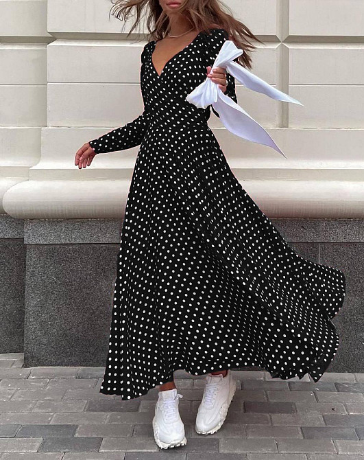 Женское стильное романтическое платье с разрезом софт Одесса - изображение 4