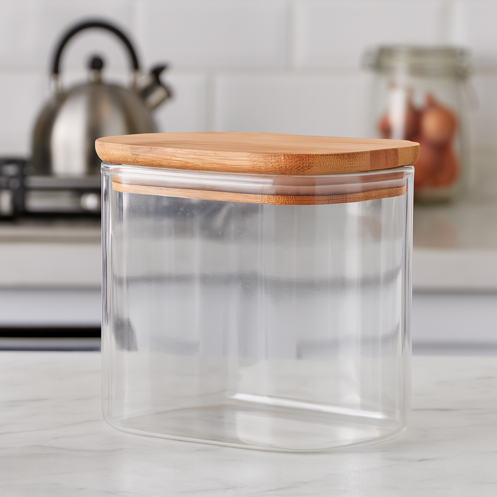 Банка скляна з бамбуковою кришкою "Galaxy" 770/1000/1400 мл 1000 Київ - фото 1