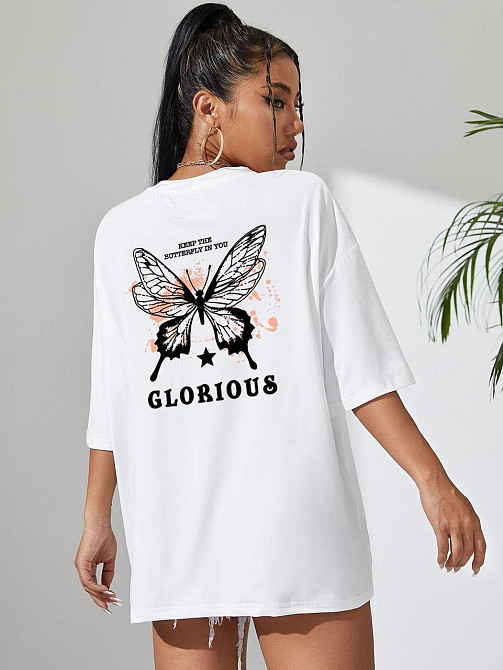 Футболка жіноча з принтом  46 Біла 2664083995 Дніпро - фото 1