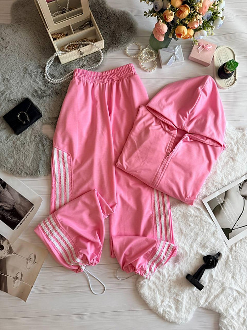 Жіночий стильний повсякденний костюм-двійка якісна двонитка Рожевий, 46/48 Одеса - фото 6