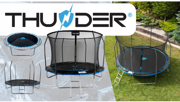 Батут THUNDER INSIDE ELITE з внутрішньою сіткою 6 футів 183 см чорно-блакитний Київ - фото 7