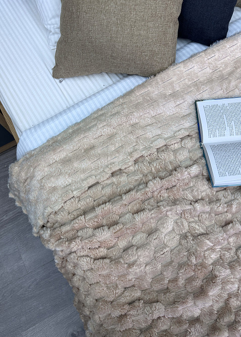 Плед-покривало 210х210 см (+-5см) Соти Світло-бежевий (87-204) Київ - фото 6