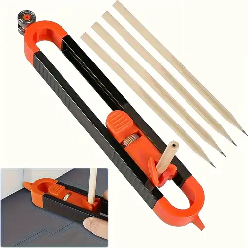 Контурний роликовий шаблон для розмітки з 5 олівцями, лінійка для складних контурів Київ - фото 7