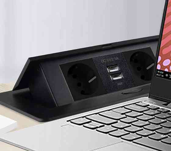Прихована Розетка електрична настільна 2 USB та 2 розетки Izoxis (21446) Нововолинськ