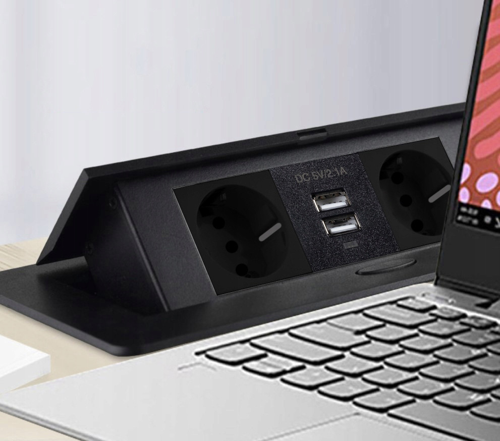 Прихована Розетка електрична настільна 2 USB та 2 розетки Izoxis (21446) Нововолинськ - фото 6