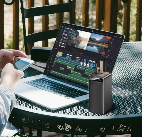 Зовнішній Power Bank AWEI PA-13 50000mAh, швидка зарядка 22,5Вт, 4 USB порти, Type-C вхід, надійний  Київ