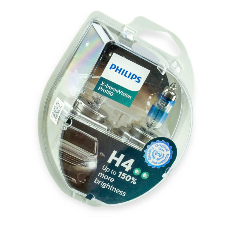 Автолампа 12V 60, 55 (43) PHILIPS X-treme Vision Pro 150% (2шт) H4 Мукачево - изображение 1
