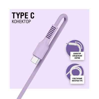 Дата кабель USB 2.0 AM to Type-C 1.2m AL-CBCOLOR-T1BK Purple ACCLAB (1283126518270) Винница