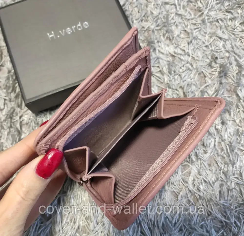 Красивый компактный женский кошелек светло-розового цвета из натуральной кожи Helen Verde 091 Киев - изображение 4