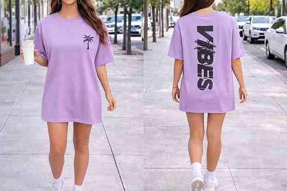 Жіноча стильна повсякденна сукня-футболка котон Лавандова, 46/50 Одеса