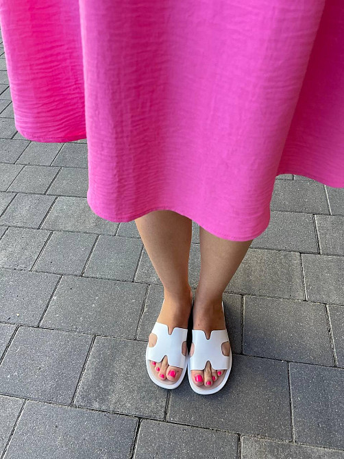 Mermaid Зручні шкіряні шльопанці на низькій підошві, білі класичні жіночі Mermaid 902/8 р. 36-4 Коломыя - изображение 4