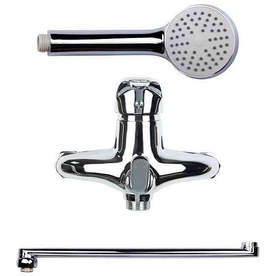 Змішувач NK Ø40 для ванни гусак прямий 350 мм дивертор вбудований картриджний AQUATICA NK-2C232C (9749220) Київ