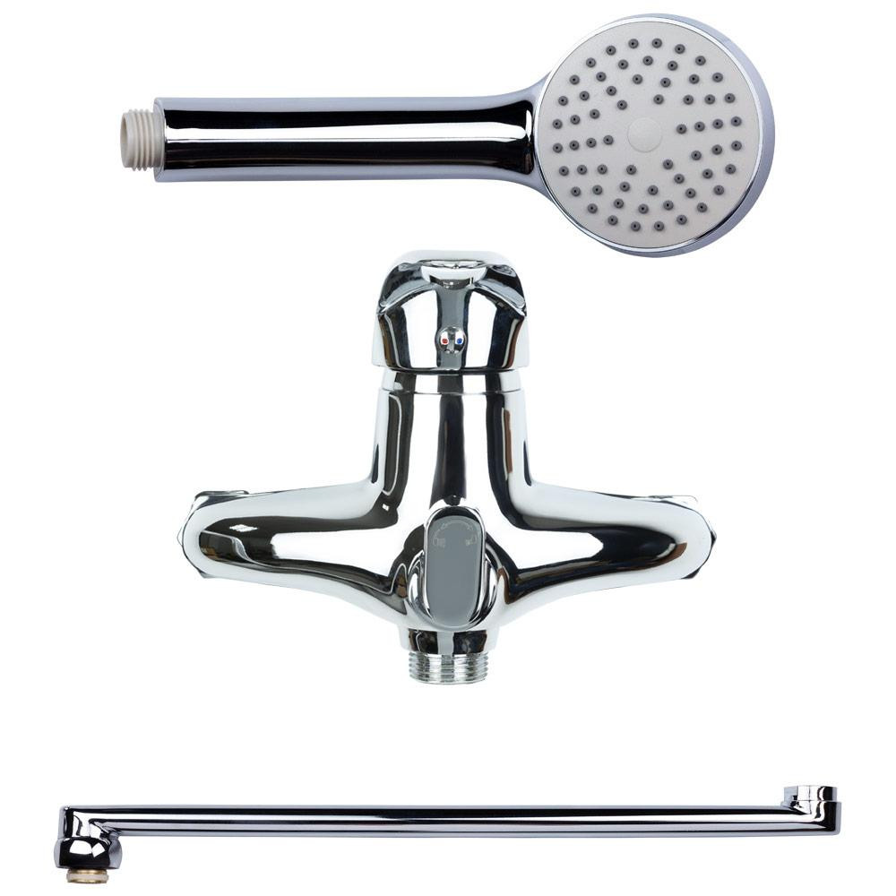 Смеситель NK Ø40 для ванны гусак прямой 350мм дивертор встроенный картриджный AQUATICA NK-2C232C (9749220) Киев - изображение 3