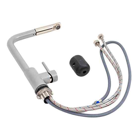 VALESO Кухонний змішувач з висувною лійкою VALESO Q411B Сірий металік Киев