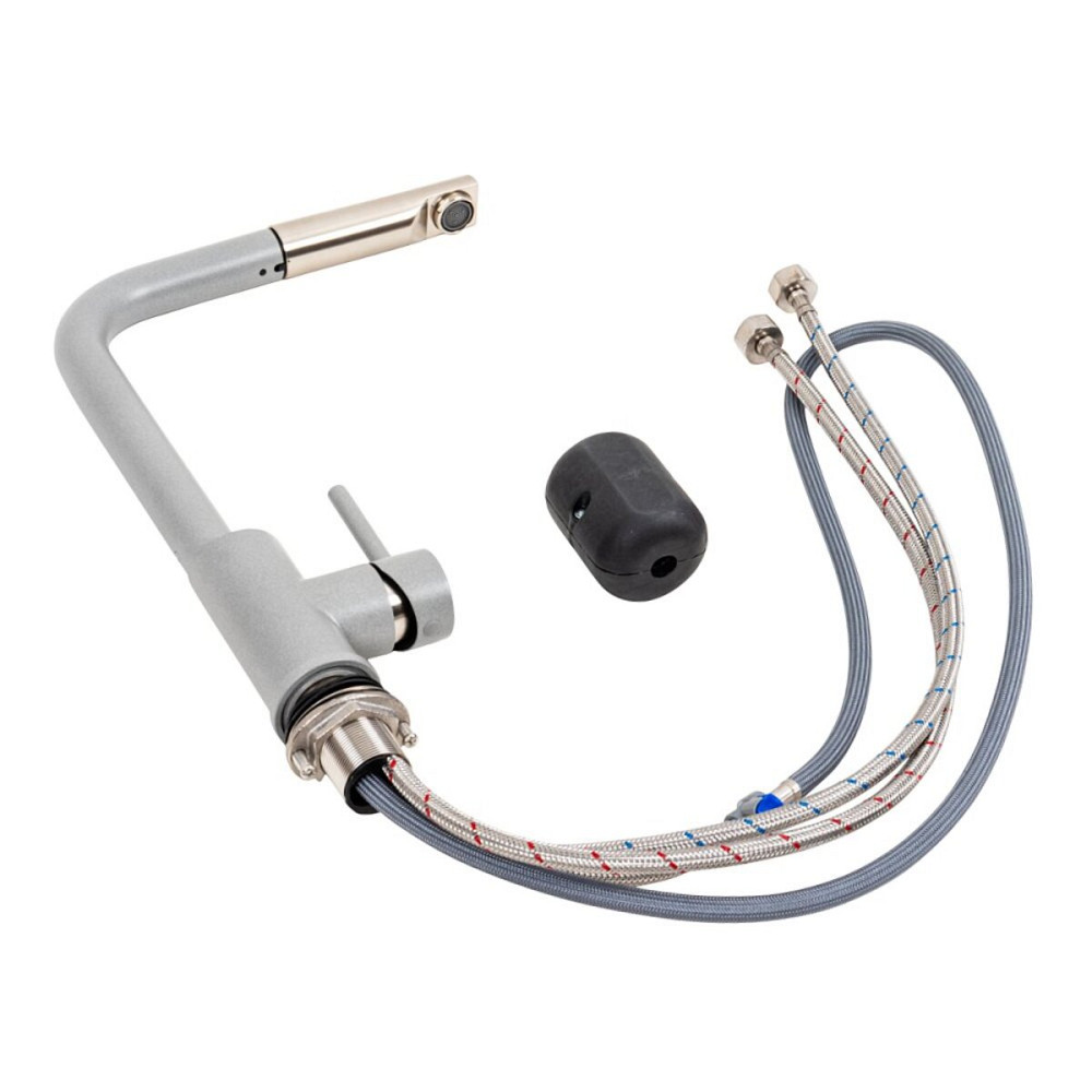 VALESO Кухонний змішувач з висувною лійкою VALESO Q411B Сірий металік Киев - изображение 2