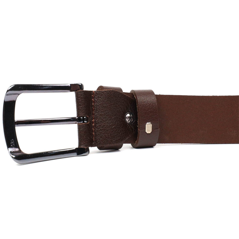 Универсальный мужской ремень с механической пряжкой из натуральной кожи BOND 22071 Коричневый Киев - изображение 3
