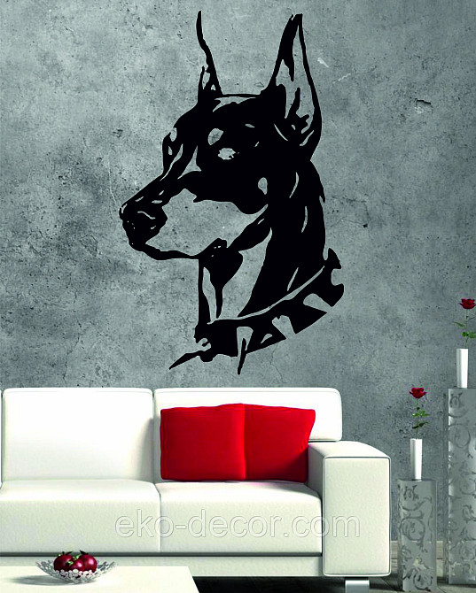 Декоративное настенное Панно «Доберман», Декор на стену 90*55 см, Черный Киев - изображение 10