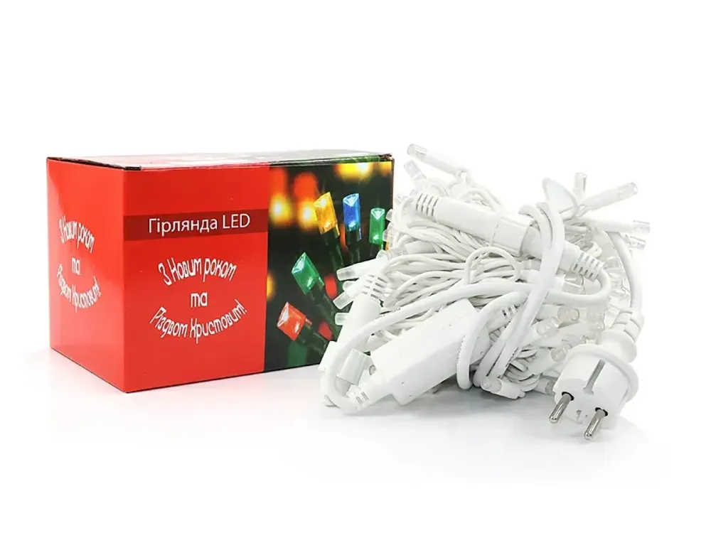 Гирлянда уличная 3,3мм белый провод 10м мерцающая лампа 100LED (белый) L Lux LINE-3.3-100-W-1 Одесса - изображение 1