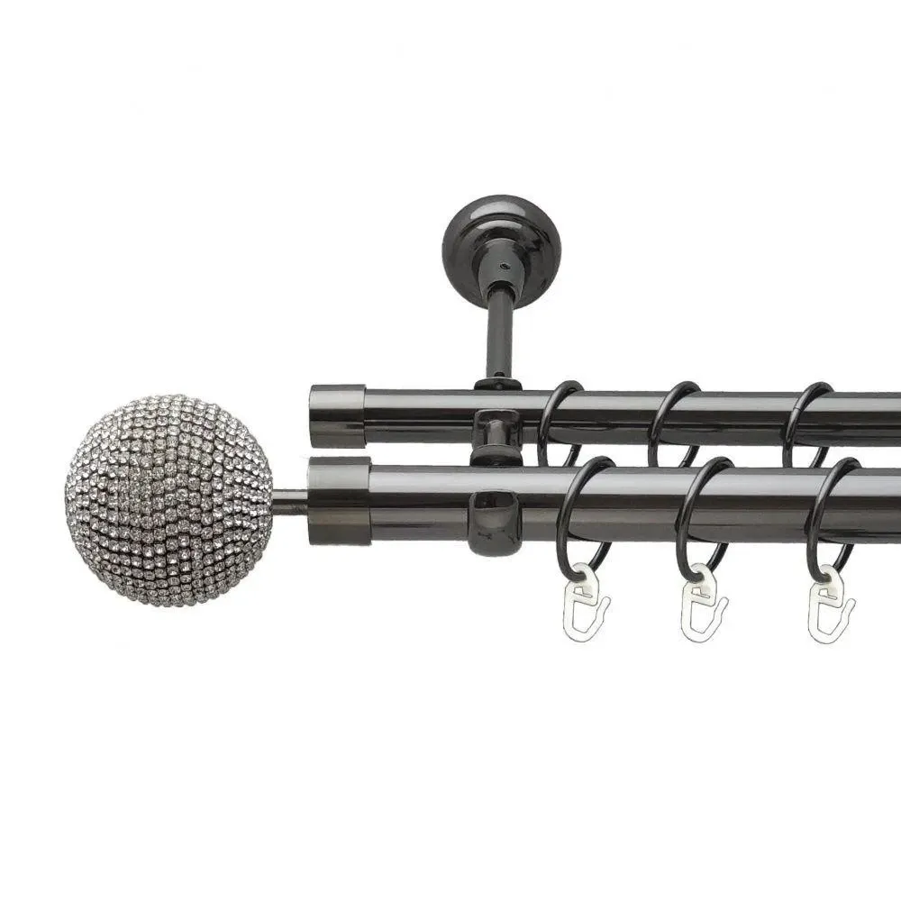 Карниз Orvit Емпреса металевий дворядний відкритий гладка труба кільце металеве Онікс 25\16 мм 240 см Львов - изображение 1