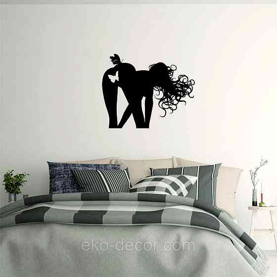 Декоративное настенное Панно «Силуэт женщины», Декор на стену 110*88 см, Черный Киев