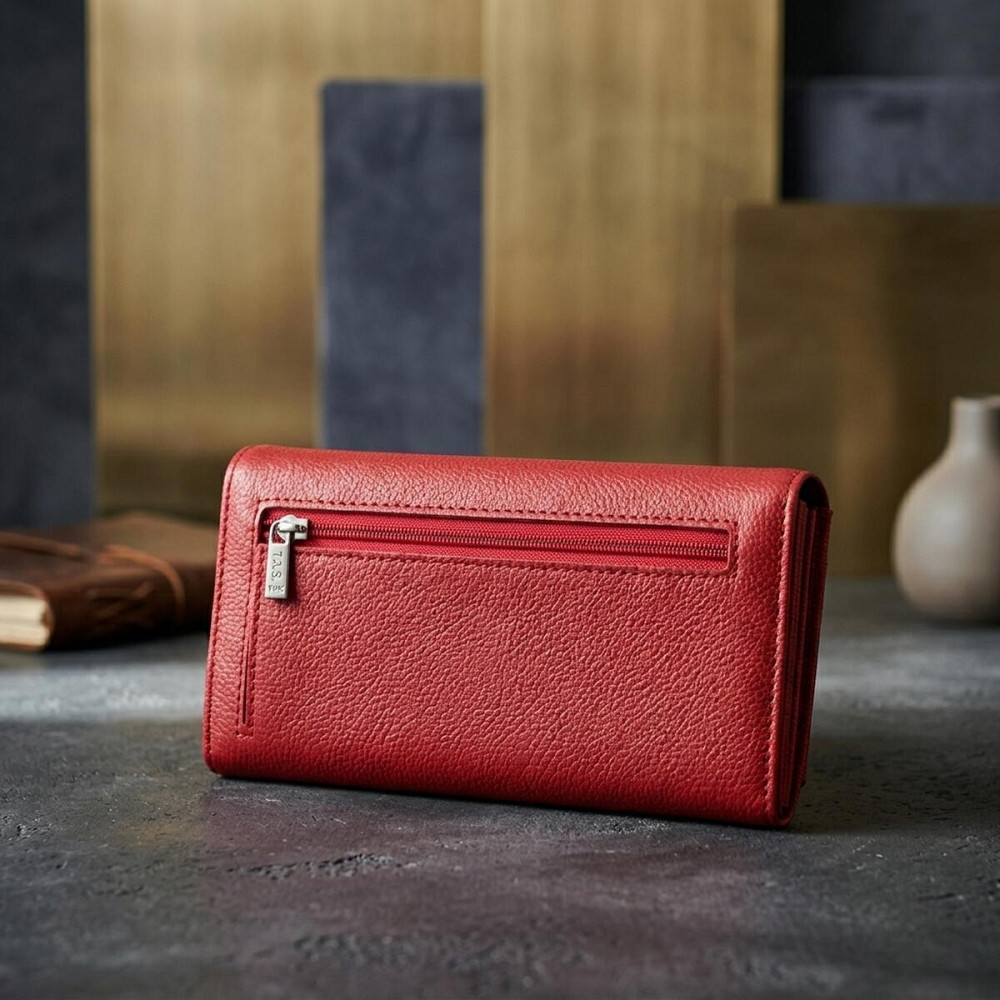 Жіночий місткий гаманець з натуральної шкіри ST Leather 23096 Червоний Київ - фото 14