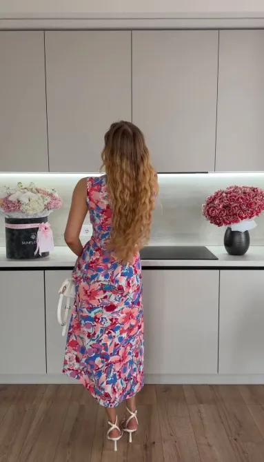 Жіноча сукня міді з квітковим принтом Одеса - фото 7